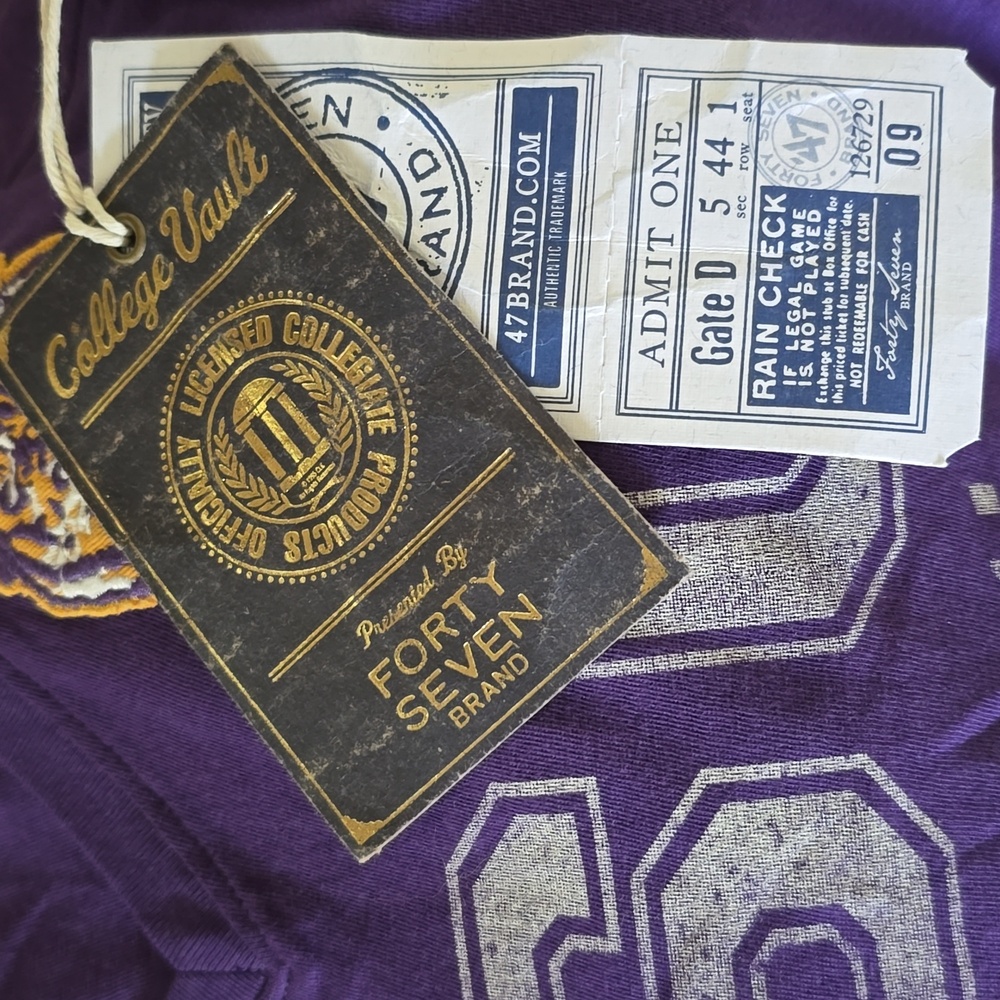 LSU Fighting Tigers V-neck T by 47 NWT's - Picture 4 of 4